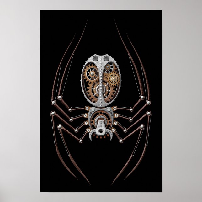 Affiches Spider Steampunk sur noir (Devant)