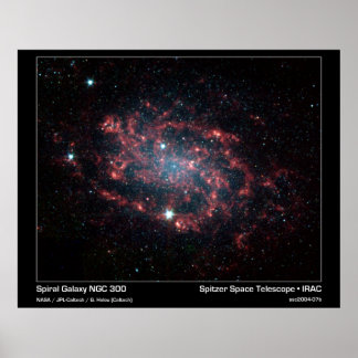 Affiches Spiral Galaxy NGC 300 - Spitzer Space Telescope