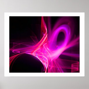 Affiches SPIRALES FRACTALES EN ROSE FUCHSIA VIOLET Abstrait