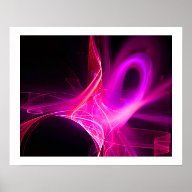 Affiches SPIRALES FRACTALES EN ROSE FUCHSIA VIOLET Abstrait (Devant)