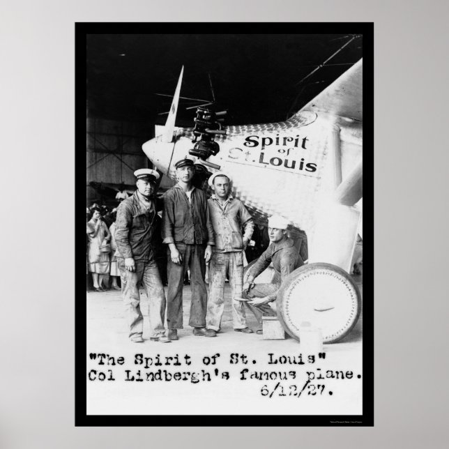 Affiches Spirit of St. Louis Airplane 1927 (Devant)