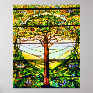 Affiches Spirituelle Tiffany Fenêtre Arbre Pittoresque Pays