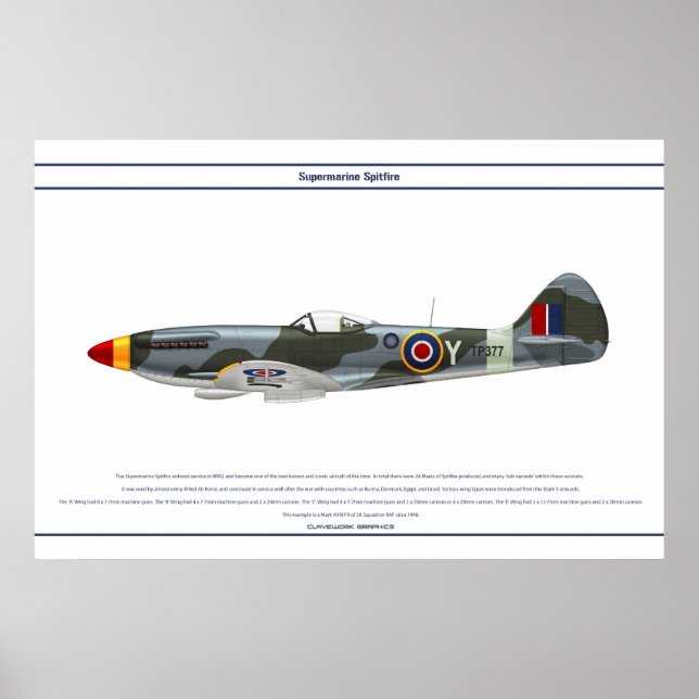 Affiches Spitfire GB 28 Sqn 1 (Devant)
