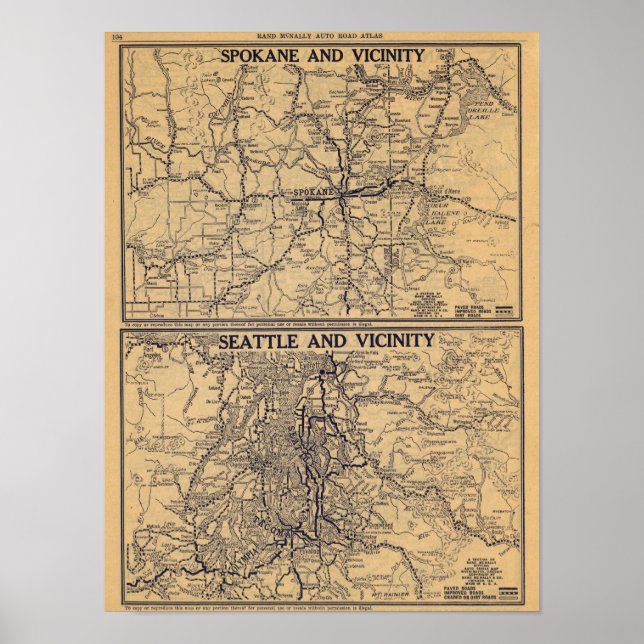 Affiches Spokane, Seattle (Devant)