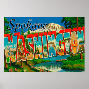 Affiches Spokane, Washington - grandes scènes 3 de lettre