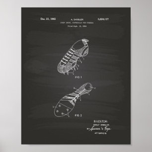 Affiches Sport Shoe Runner 1965 Patent Art Chalkboard