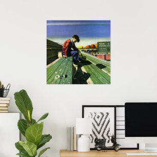 Affiches Sports Vintage, Supporter de football triste avec 
