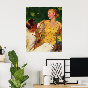 Affiches Sports vintages Tennis, Amour et Romance
