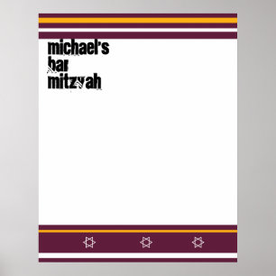 Affiches Sporty Bar Mitzvah Se connecter à bord - Redskins