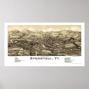 Affiches Springfield, VT Panoramic Map - 1886