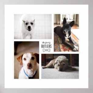 Affiches Square Custom Family Pet 4-Photo Print