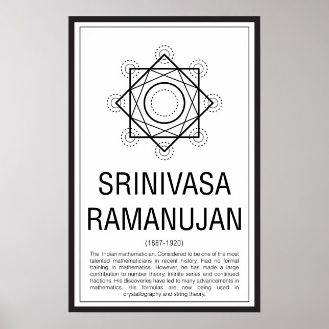 Affiches Srinivasa Ramanujan (Devant)