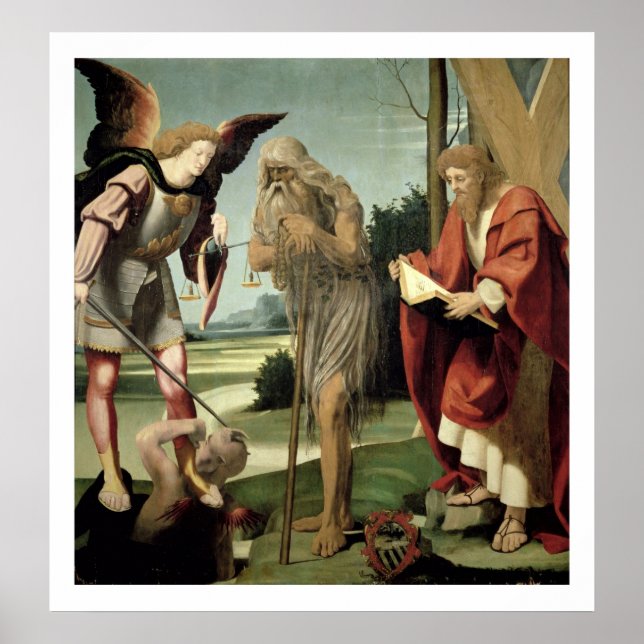 Affiches SS. Michael, Andrew et Onuphrius (huile sur pannea (Devant)