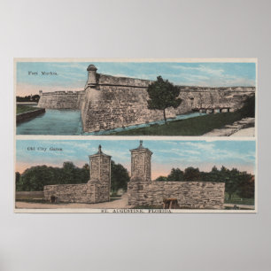 Affiches St Augustine, FL - vue de pi Marion et ville