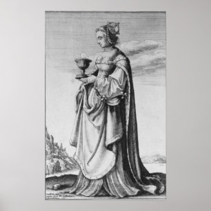 Affiches St Barbara, gravée à l'eau-forte par Wenceslaus