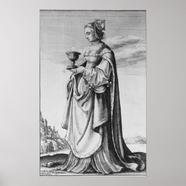Affiches St. Barbara, gravée par Wenceslaus Hollar, 1647 (Devant)