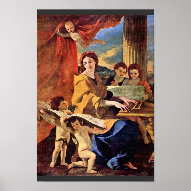 Affiches St. Cecilia By Poussin Nicolas (Meilleure Qualité) (Devant)