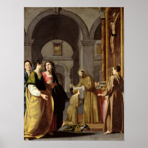 Affiches St Clare recevant le voile de St Francis