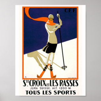 Affiches St. Croix Suisse Ski Vintage