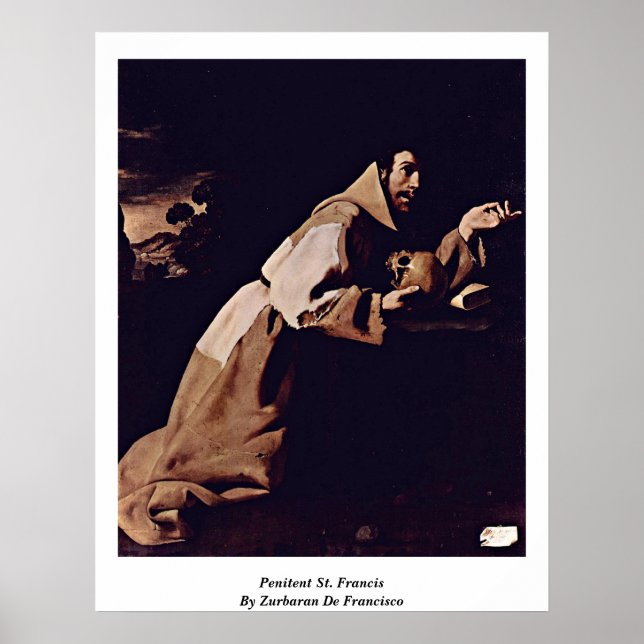 Affiches St. Francis pénitent Par Zurbaran De Francisco (Devant)