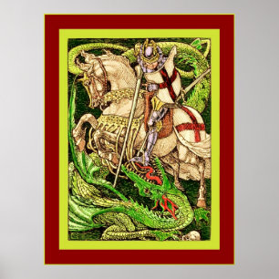 Affiches St. George et le Dragon ~ Art Nouveau Vintage