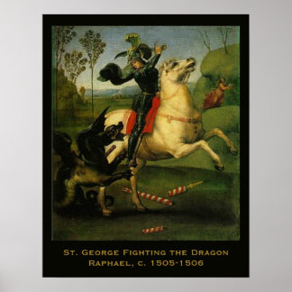 Affiches St. George Fighting the Dragon by Raphaell