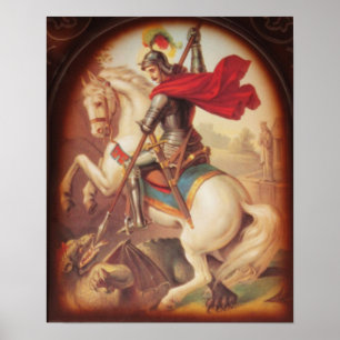Affiches St George tuant la peinture d'art de dragon