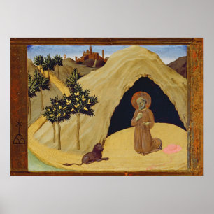 Affiches St Jerome avec le lion, 1436 (tempera sur le