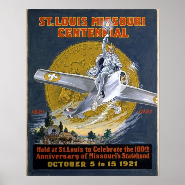 Affiches St. Louis Missouri Centenaire 1921 (Devant)