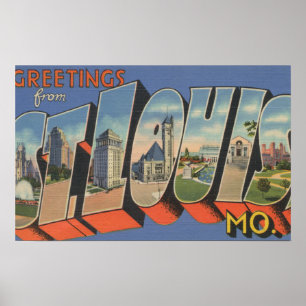Affiches St. Louis, Missouri - Scènes de grandes lettres