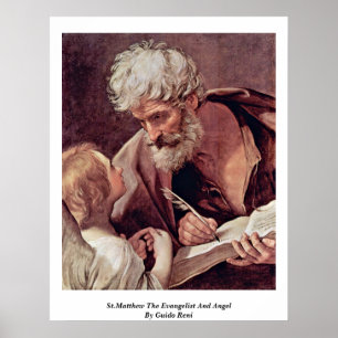 Affiches St Matthew l'évangéliste et l'ange par Guido Ren