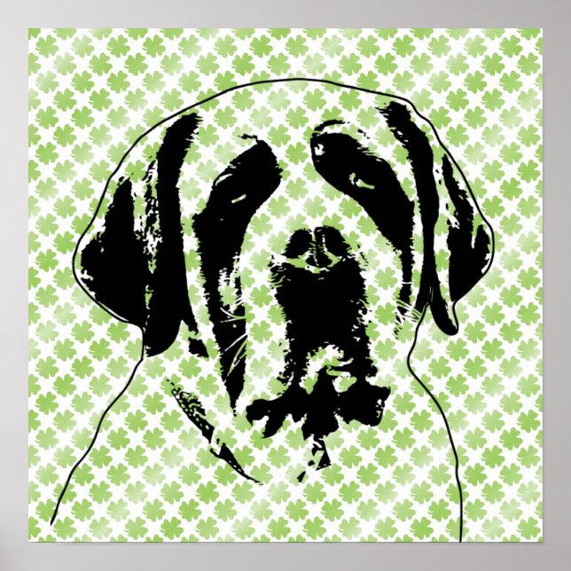 Affiches St patrick - St Bernard Silhouette (Devant)