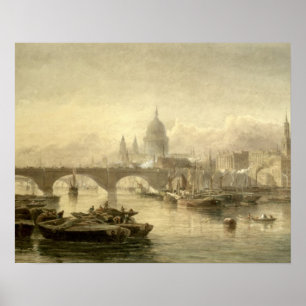 Affiches St. Paul's Cathedral and London Bridge from the Su