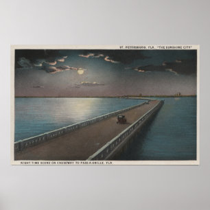 Affiches St Petersburg, la Floride - vue de nuit de