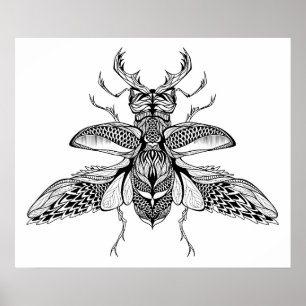 Affiches Stag-Beetle 2 psychédélique inspiré