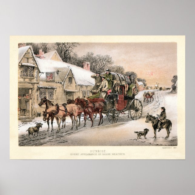 Affiches Stagecoach à Sunrise en dehors de l'Inn (Devant)