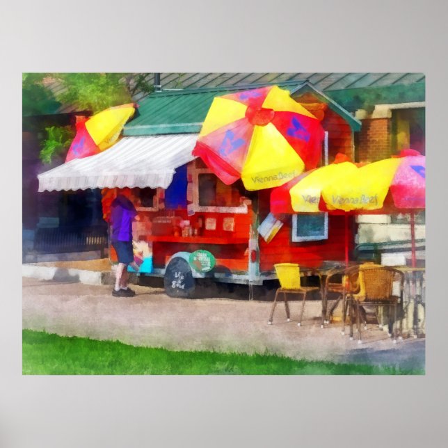 Affiches Stand Hot Dog dans le centre commercial (Devant)