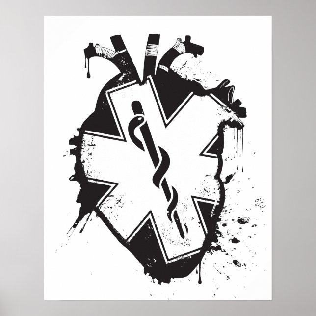 Affiches star of life anatomical heart (Devant)