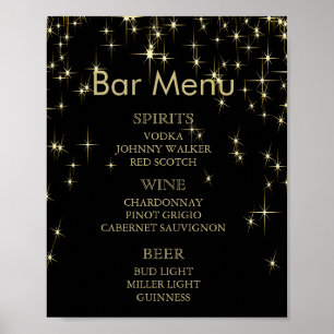 Affiches Starlights noir et or classique - Menu de la barre