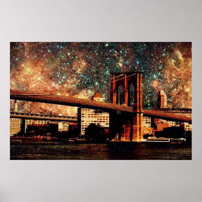 Affiches Starry Night Brooklyn Bridge (Devant)