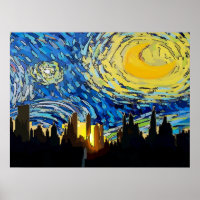 Starry Night New York Abstrait Sky