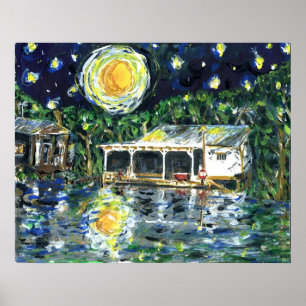 Affiches Starry Night River Camp