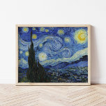 Affiches Starry Night | Vincent Van Gogh<br><div class="desc">Starry Night (1889) by Dutch artist Vincent Van Gogh. Original artwork is an oil on canvas depicting an energetic post-impressionist night sky in moody shades of blue and yellow. 

Use the design tools to add custom text or personalize the image.</div>