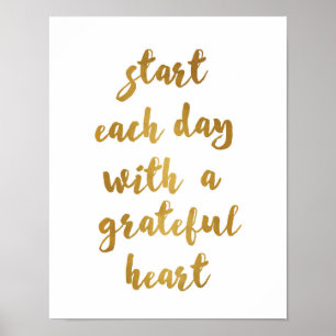 Affiches Start each day with a grateful heart - Art Print