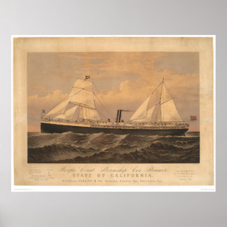 Affiches "State of California" Steamer (1275A)