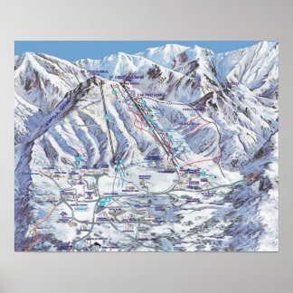 Affiches Station de ski, Roumanie, Piana Brasov, carte