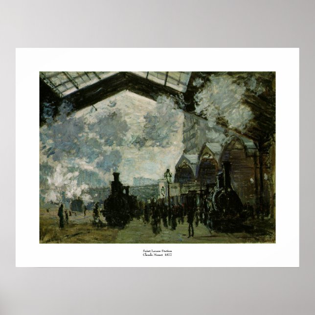 Affiches Station Saint Lazare par Claude Monet (Devant)