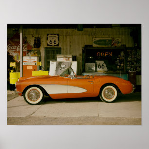 Affiches Station service classique de droite 66