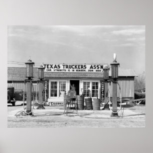 Affiches Station-service - Edcouch, Texas : 1939