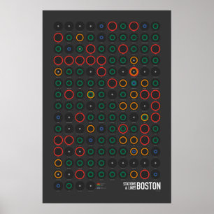 Affiches Stations & Lignes : Boston (Sombre)